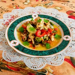 Овощное рагу с курицей в духовке