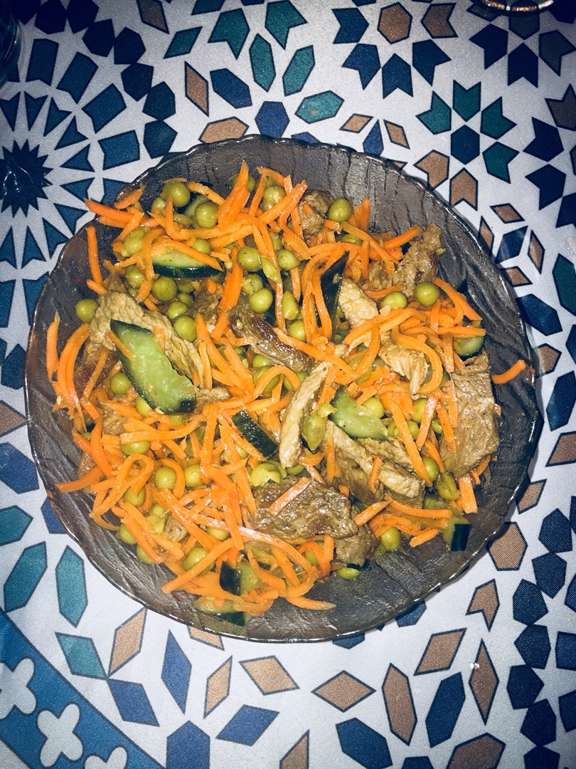 Салат из говядины с морковью по-корейски
