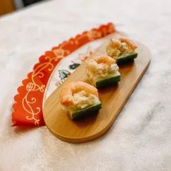 🍤Закуска с огурцом и креветками 🍤