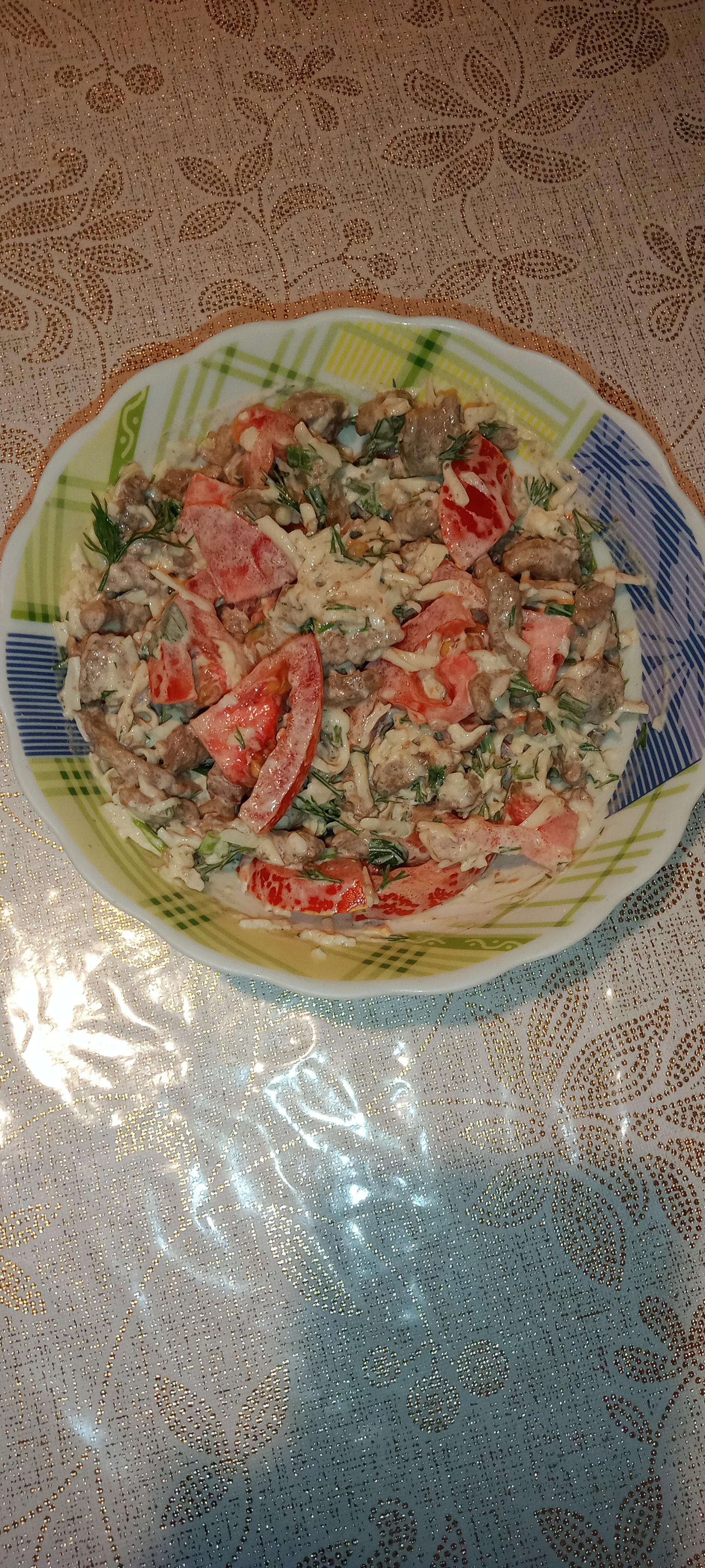 Гусарский салат с говядиной