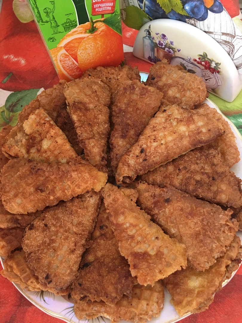 Треугольники с фаршем из вафельных коржей 🤩😋🥰