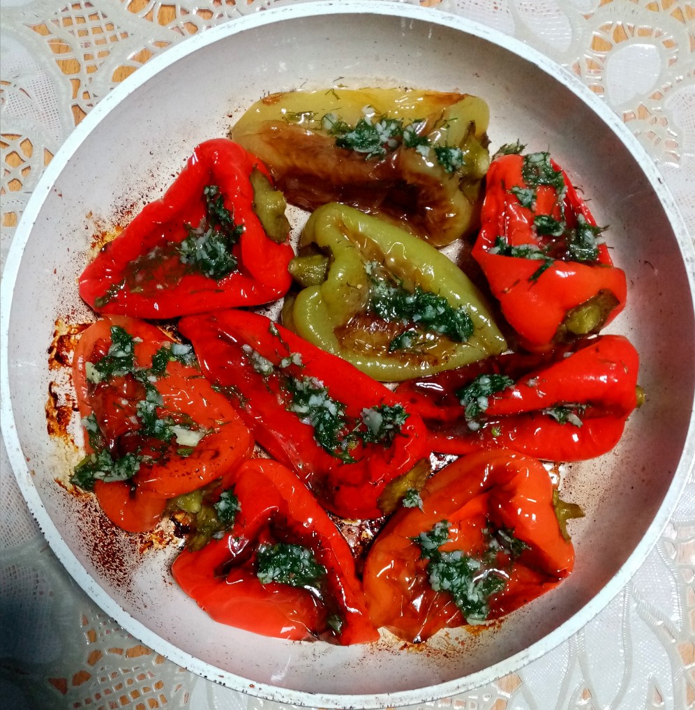 🌶️Жареный болгарский перец с чесноком и укропом