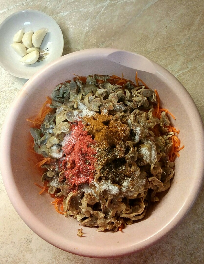 Куриные желудки по корейски - пикантная восточная закуска для вашего меню: рецепт с фото и видео