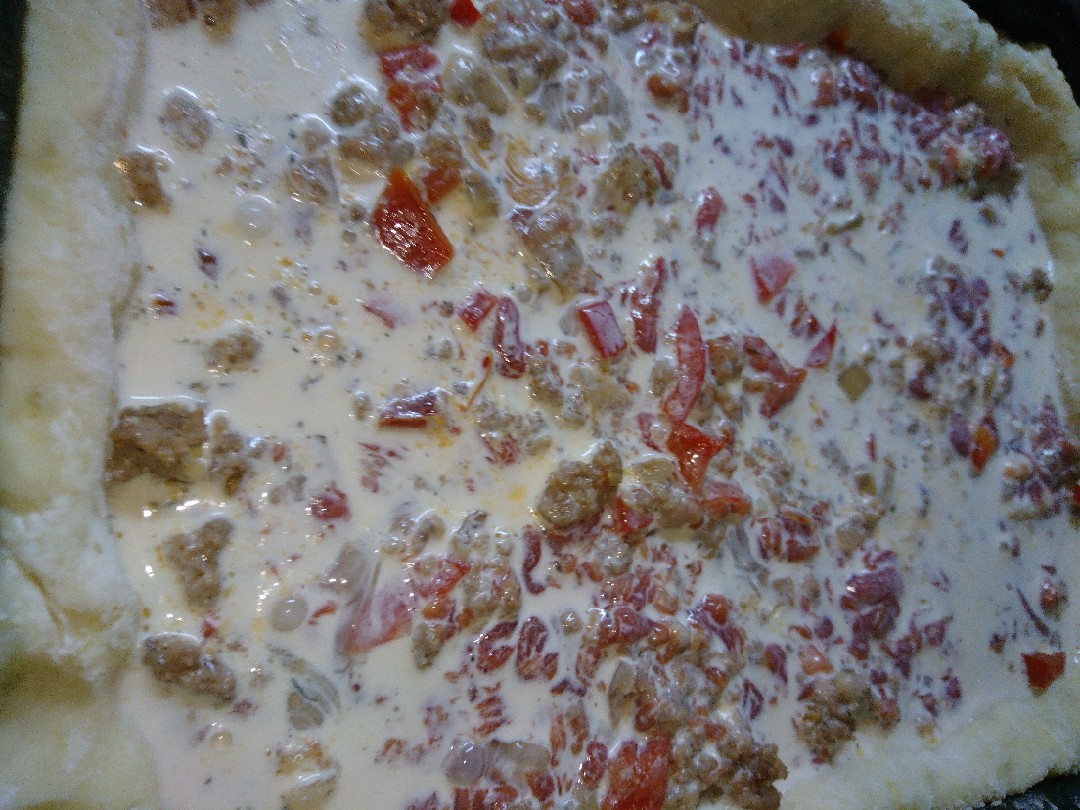 Мамин рецепт открытого мясного пирога с картофельным тестом с фото пошагово