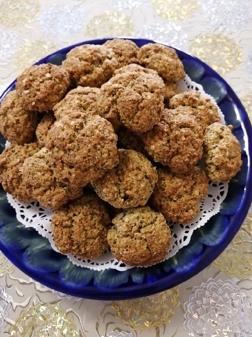 Овсяное печенье с семечками на остатках закваски