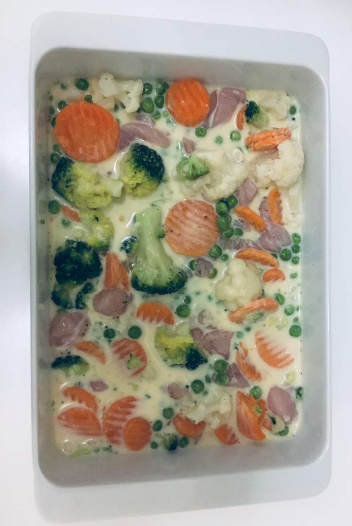 Овощная запеканка с курицей