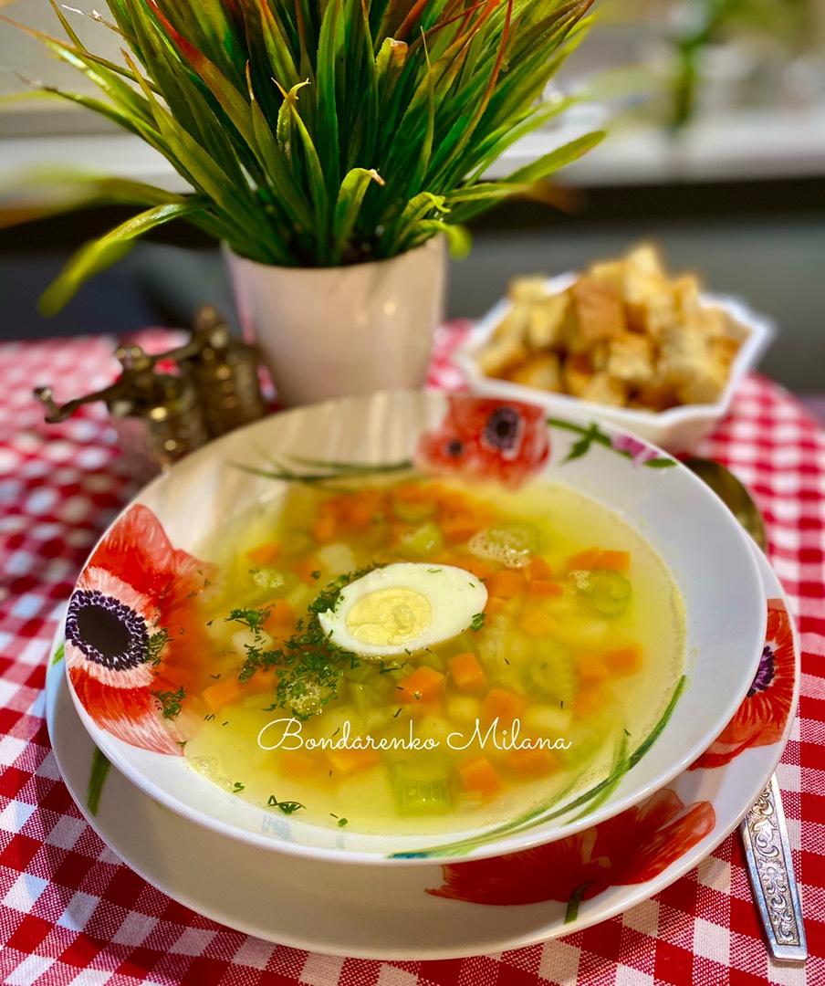 ⚜️«Лёгкий суп с сельдереем и рисом ». Быстро, просто и очень вкусно. 😋  рецепт с фото пошаговый от ⚜️𝓑𝓸𝓷𝓭𝓪𝓻𝓮𝓷𝓴𝓸 𝓜𝓲𝓵𝓪𝓷𝓪⚜️ - Овкусе.ру