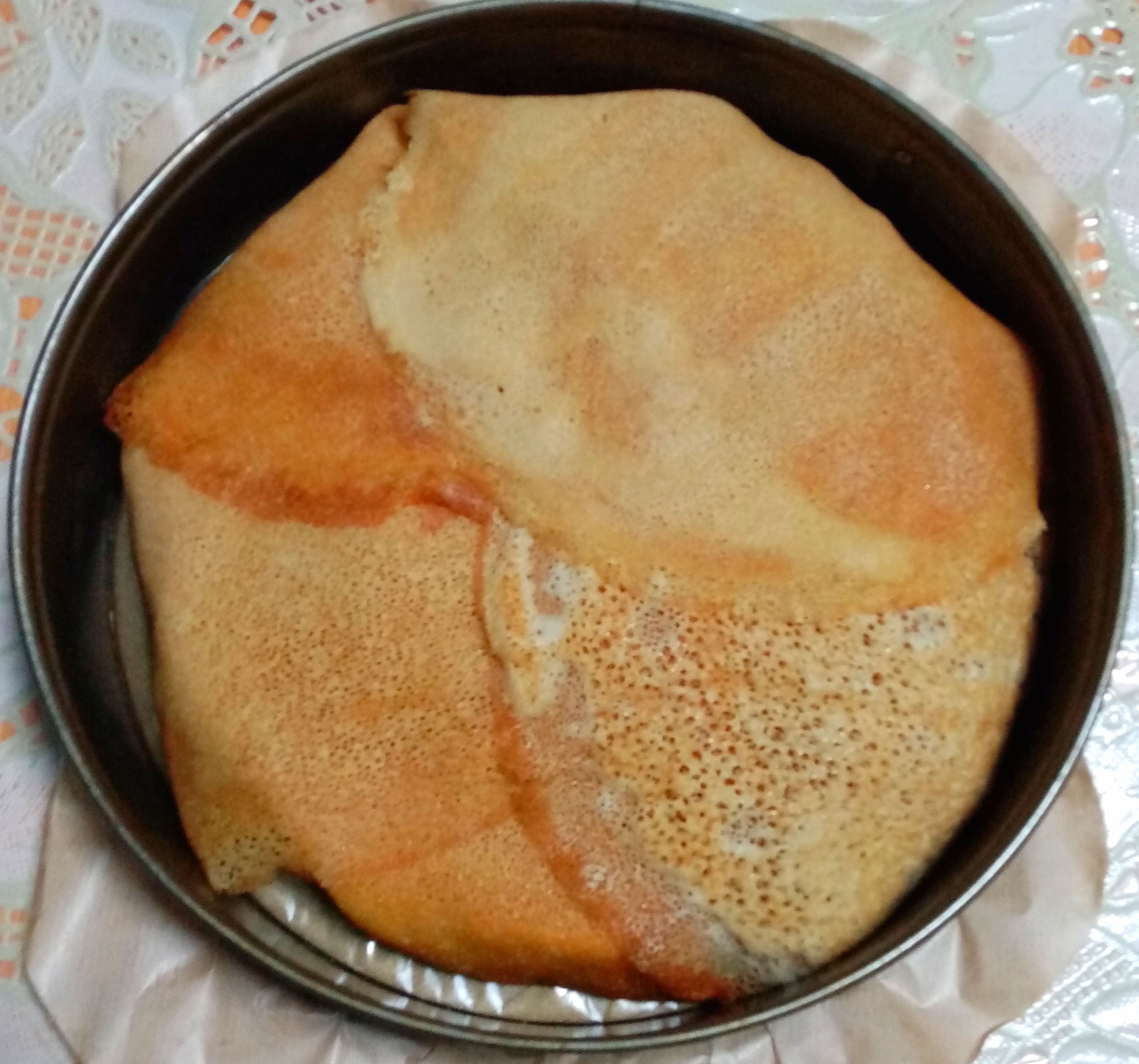 🥞 Блинный пирог с куриным фаршем, морковью и луком