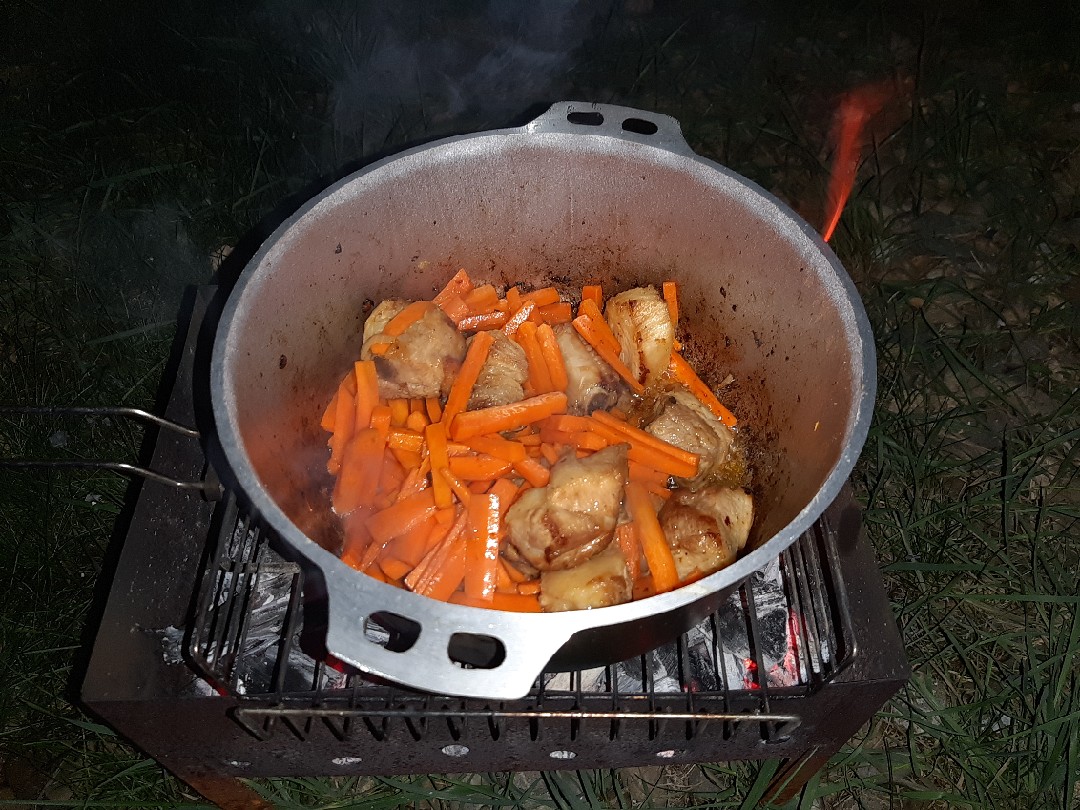 Плов на свиных ребрах в казане