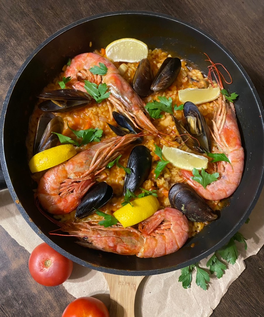 🇪🇸 Паэлья (Paella) рис с морепродуктами рецепт с фото пошаговый от Анна -  Овкусе.ру