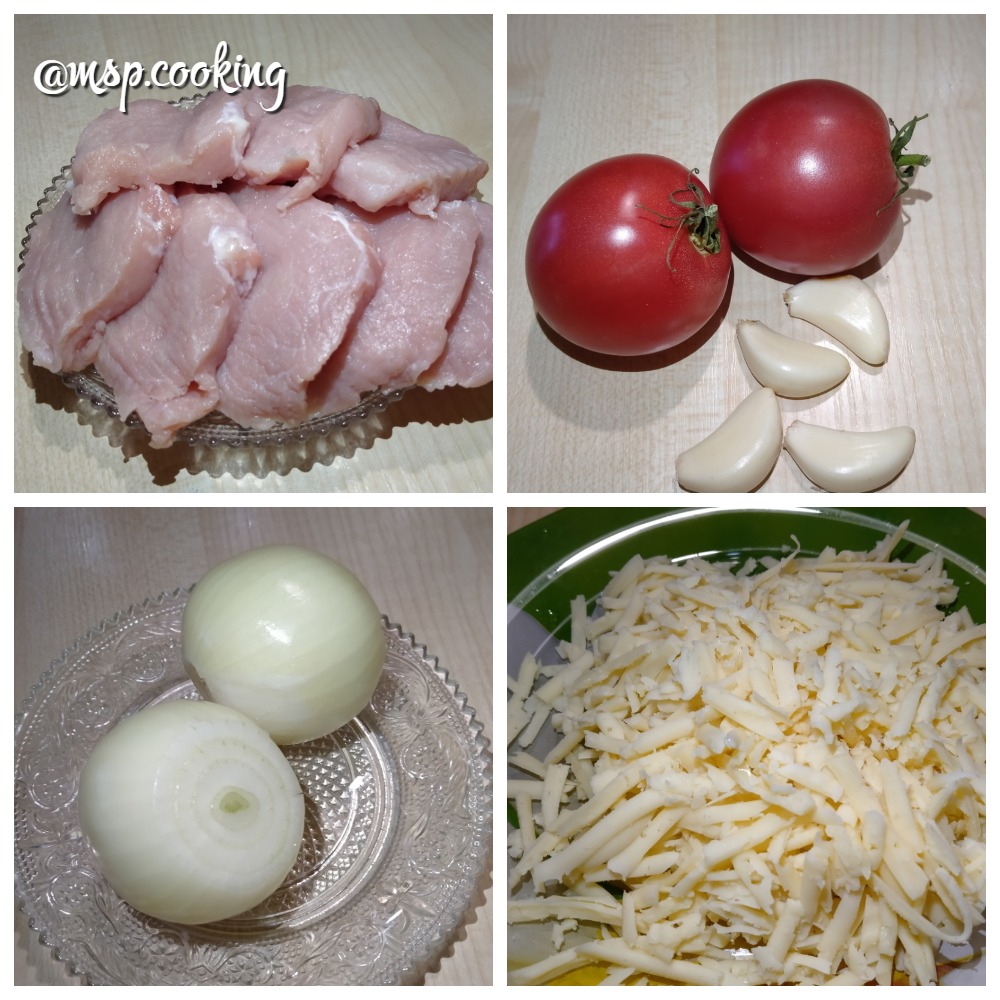 рецепт свиные отбивные с помидорами и сыром | Дзен