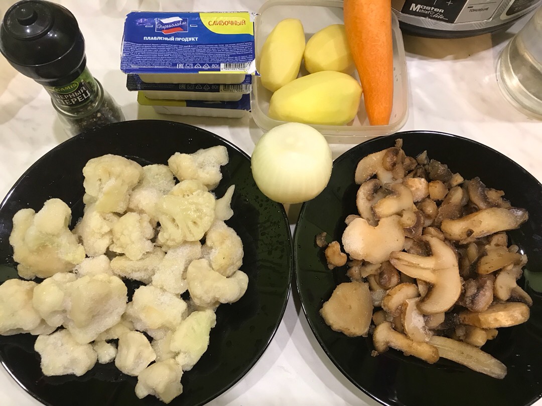 Как приготовить суп с цветной капустой и шампиньонами