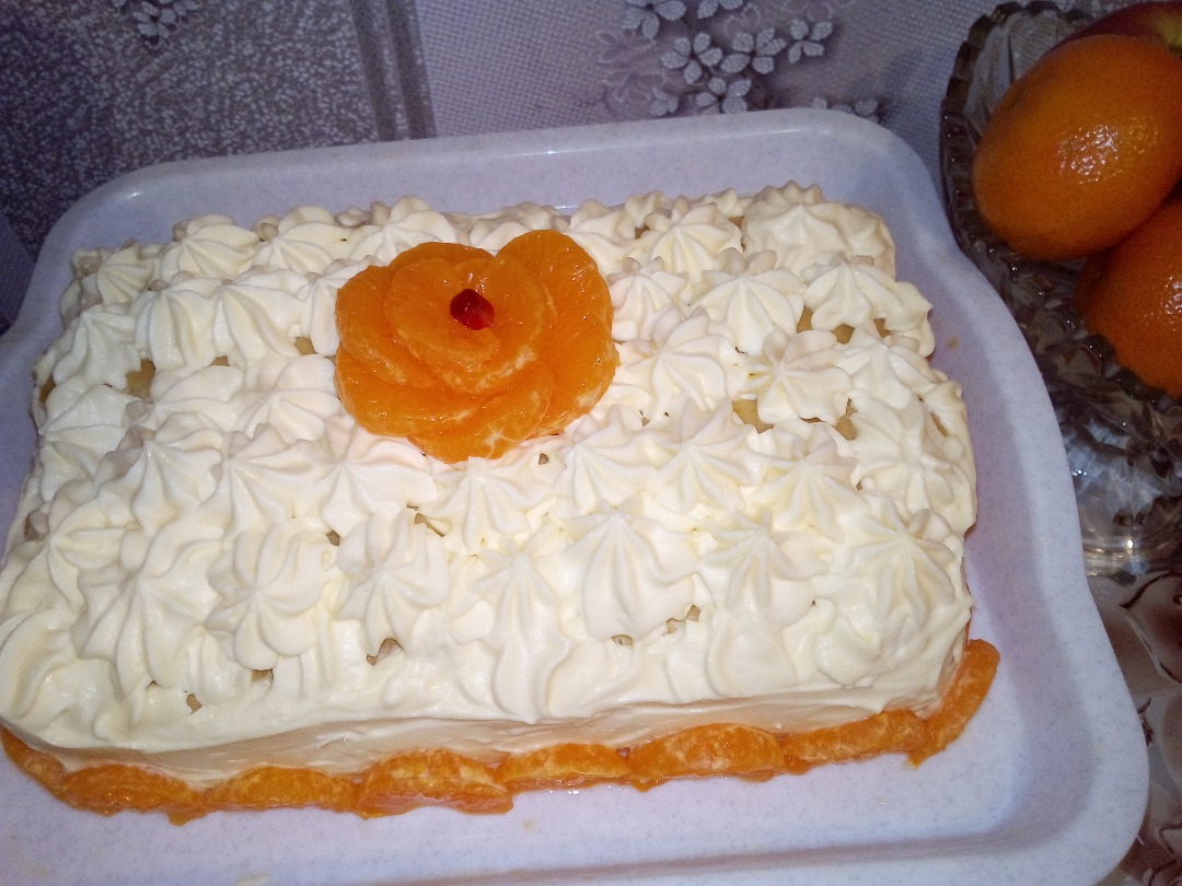 🎂 Торт мандариновый без выпечки 🍊