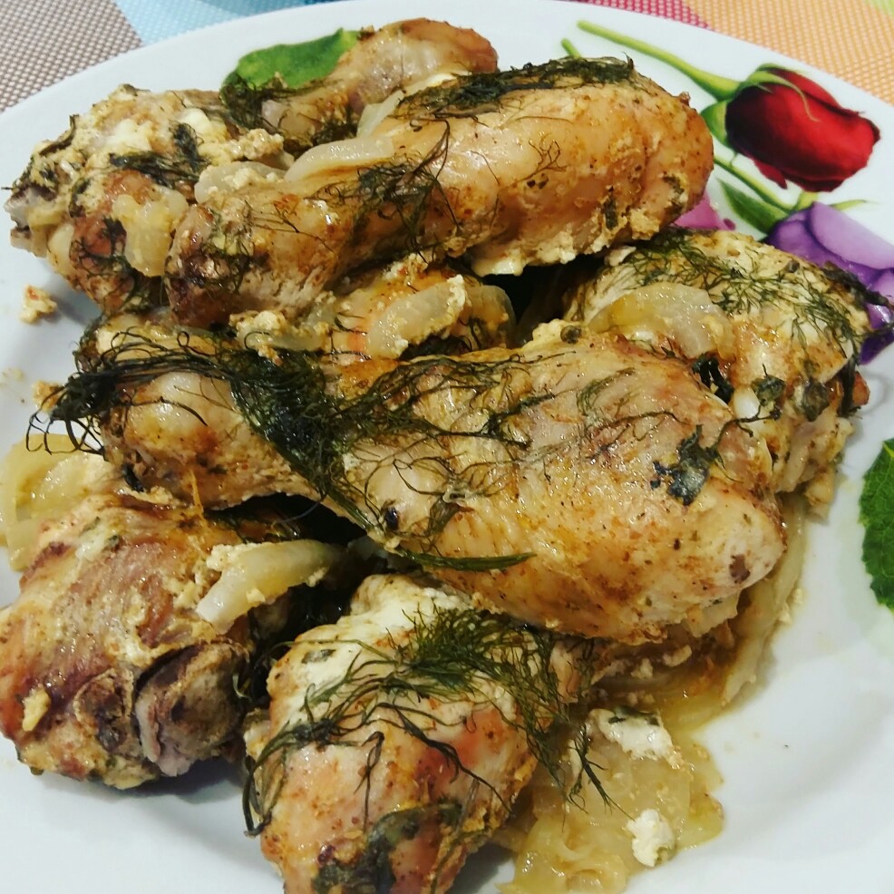 Куриные ножки в сметане с луком🍗🍗🍗