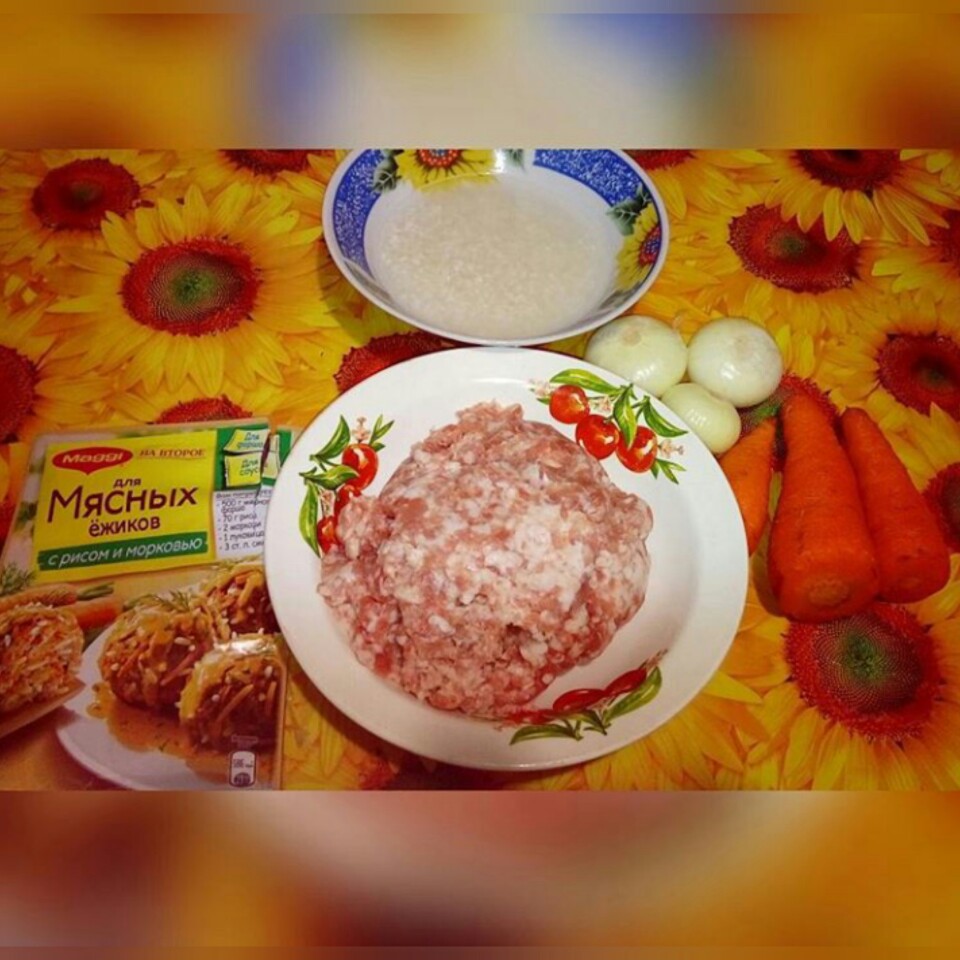 Мясные ежики с рисом и морковью от Магги 💕👌🍴🍛