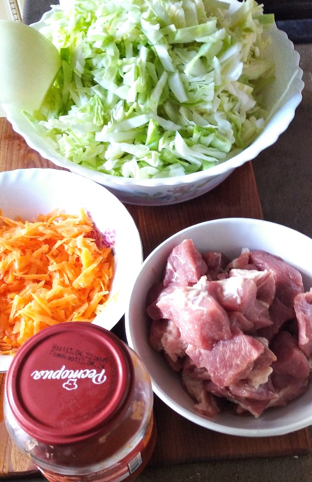 Тушеная капуста с мясом в мультиварке Редмонд — рецепт с фото пошагово