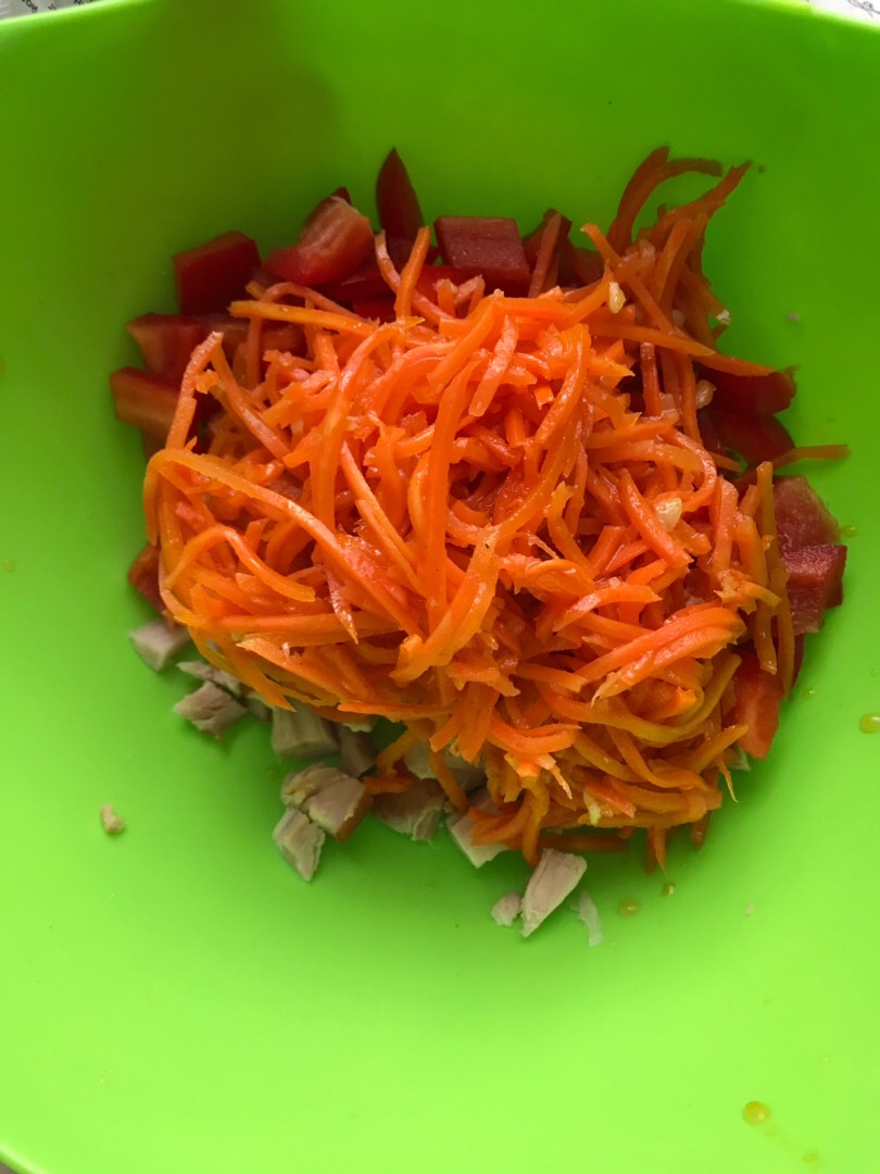 рецепт салата морковь по корейски перец курица | Дзен