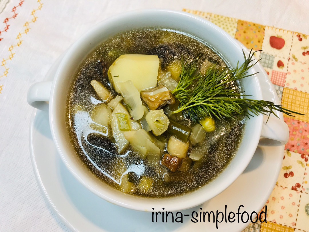 Постный, овощной суп с сушеными грибами - рецепт автора Irina Senina