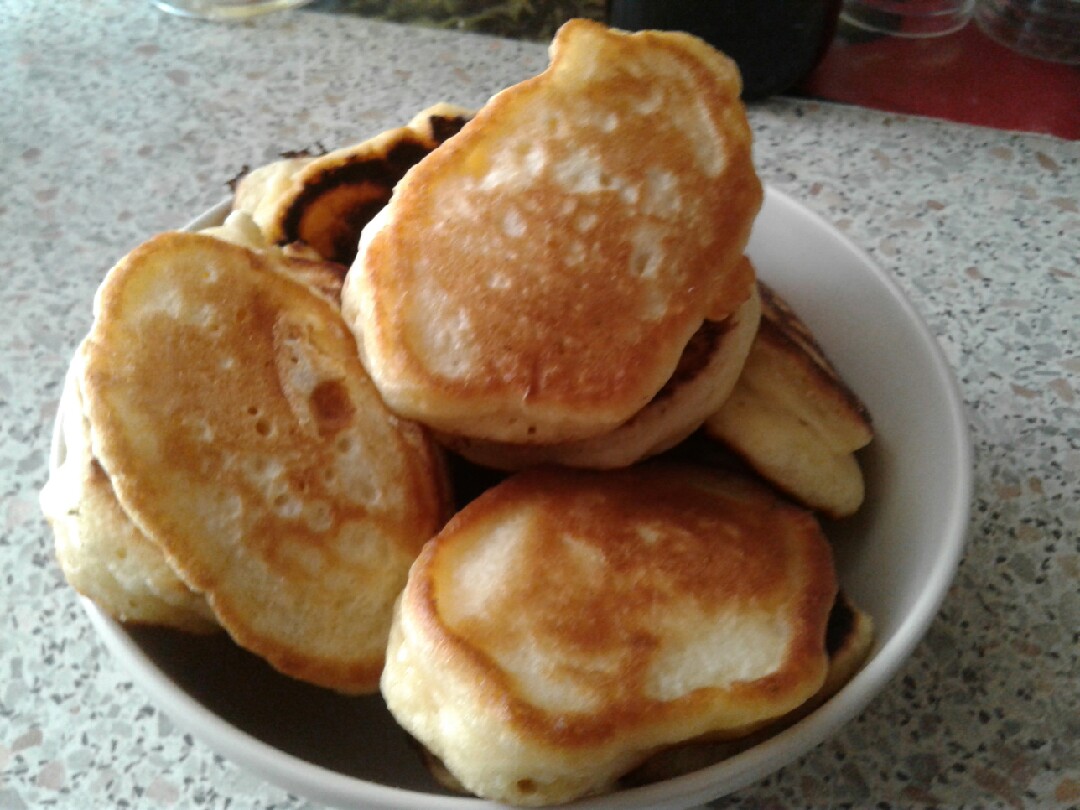 Оладушки с перепелиными яйцами