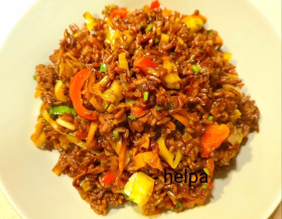Красный рис рубин с овощами - рецепт автора Helpa