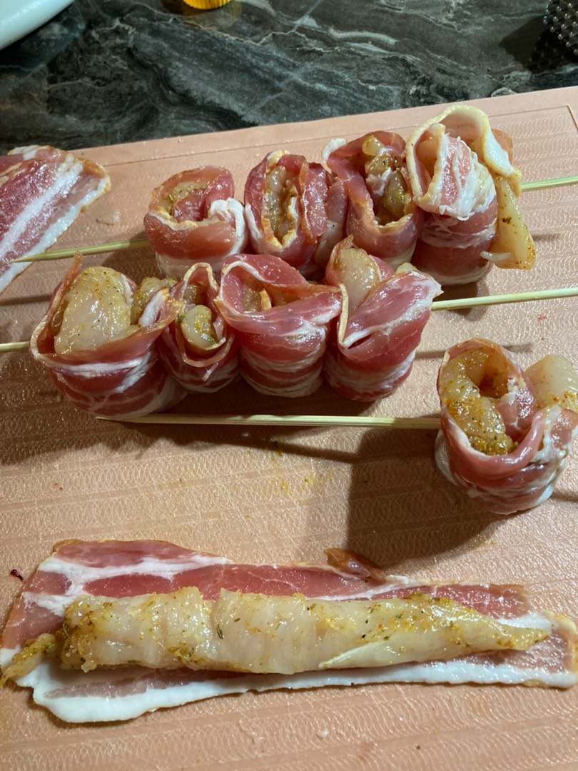 Шашлык из куриного филе и бекона🥓