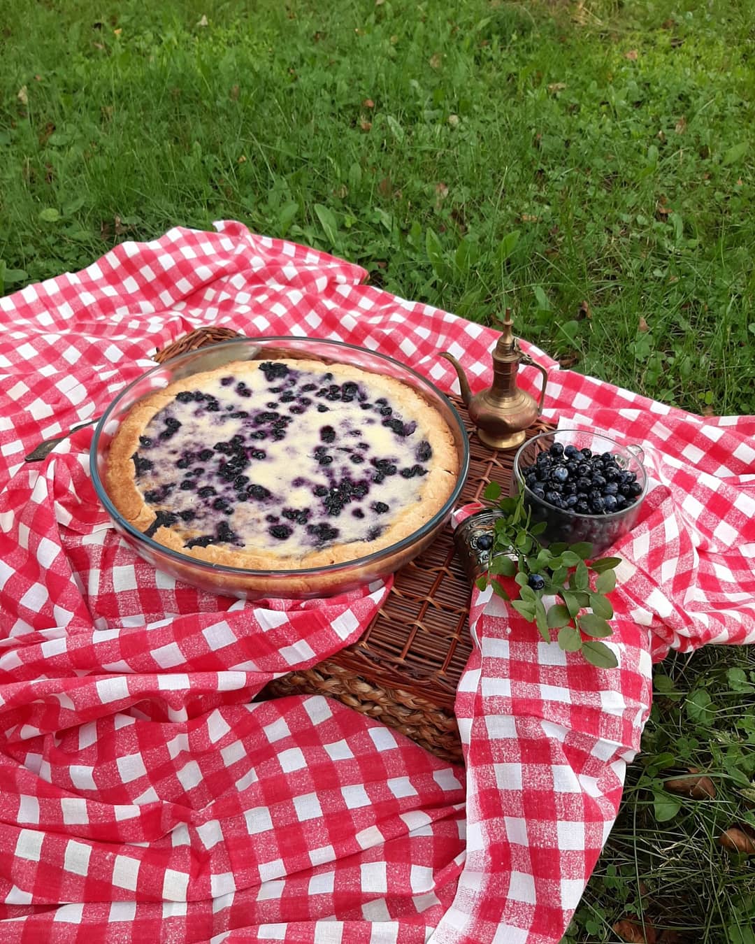 Финский пирог 🇫🇮 с черникой со сметанной заливкой🤍