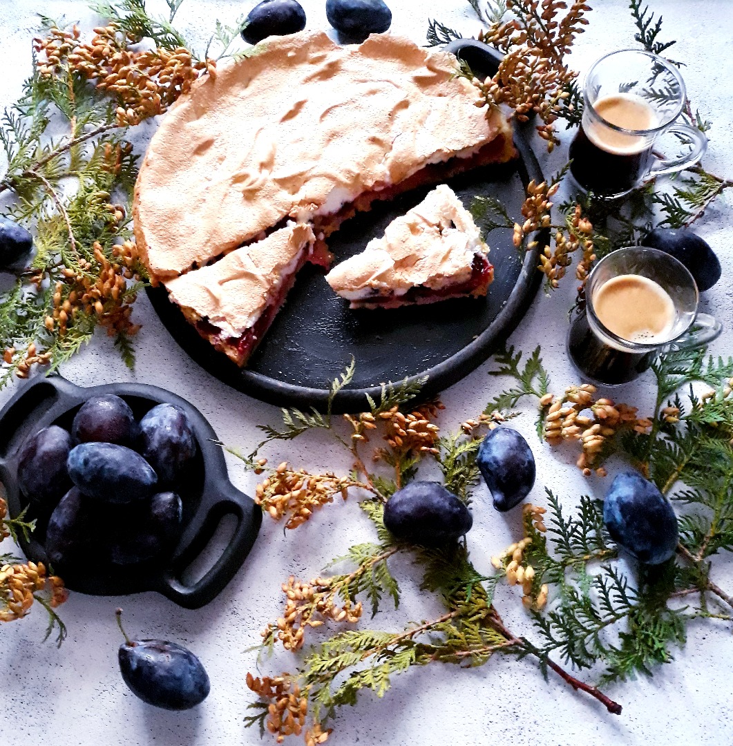 Сливовый пирог с меренгой 🎄🥧🎄🥧🎄