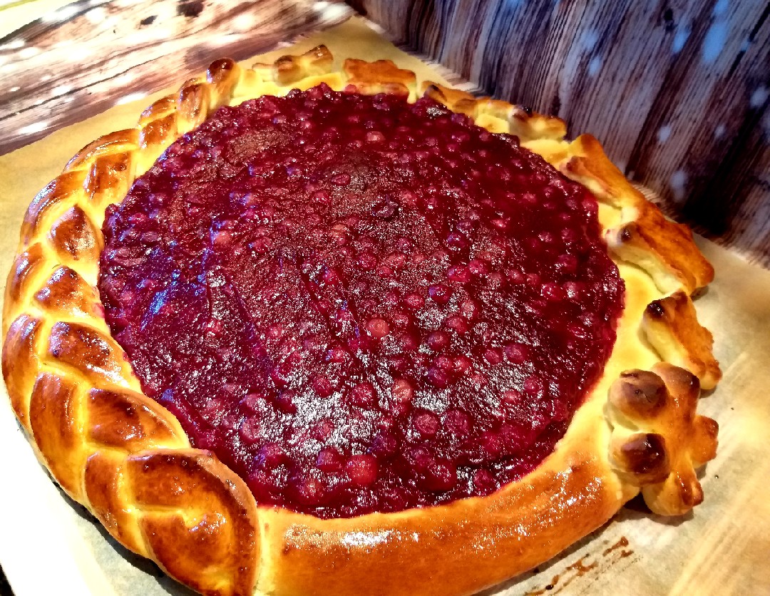 Пирог с брусникой 🥧❤