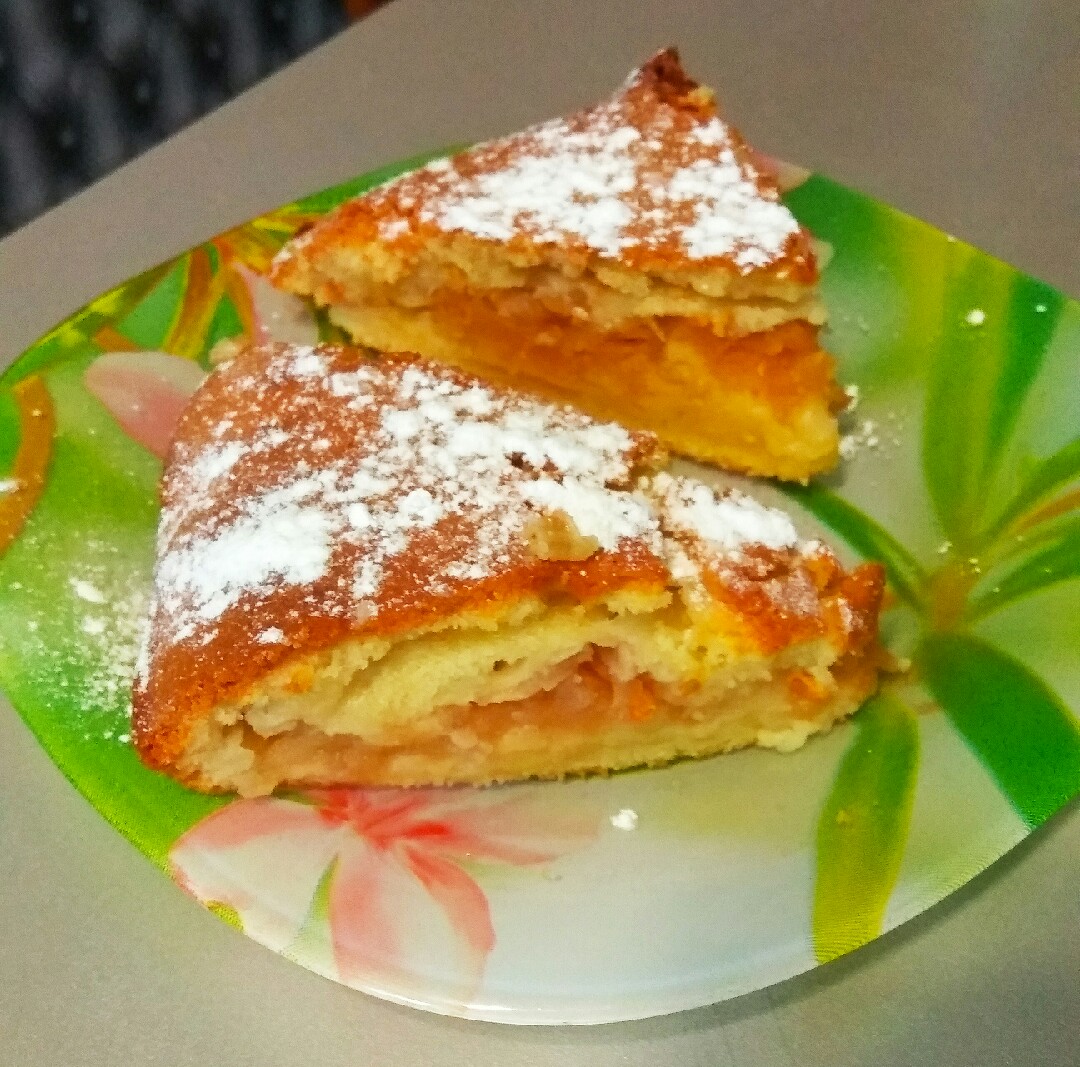 Пирог 🍰 сметанный с яблоками 🍏